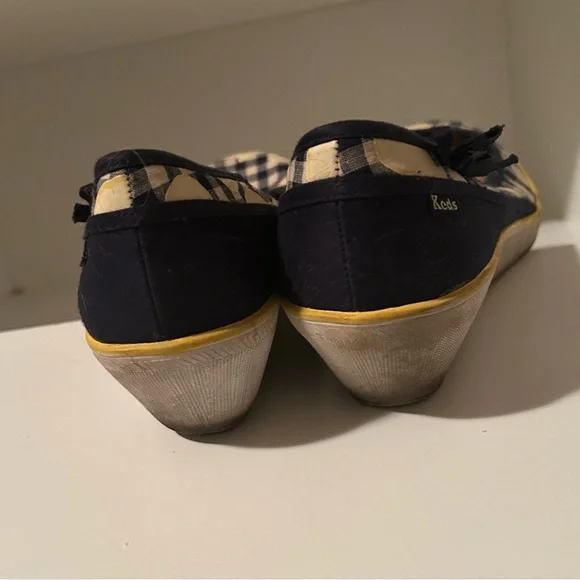 Keds Women's Navy Checkered Flats Size 9 - Picture 3 of 8